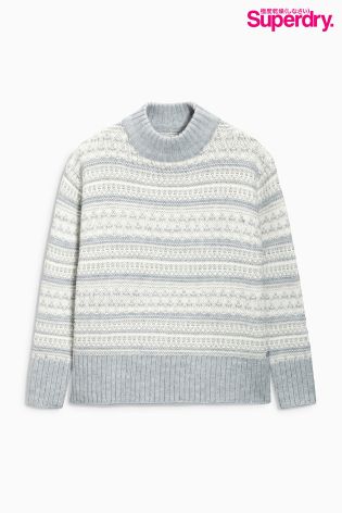 Superdry Grey Nordic Pattern Knit